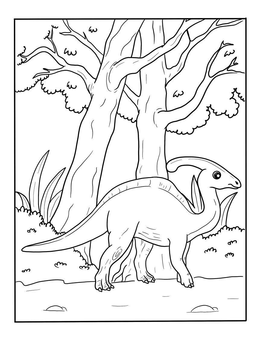 Realistic dinosaur coloring pages