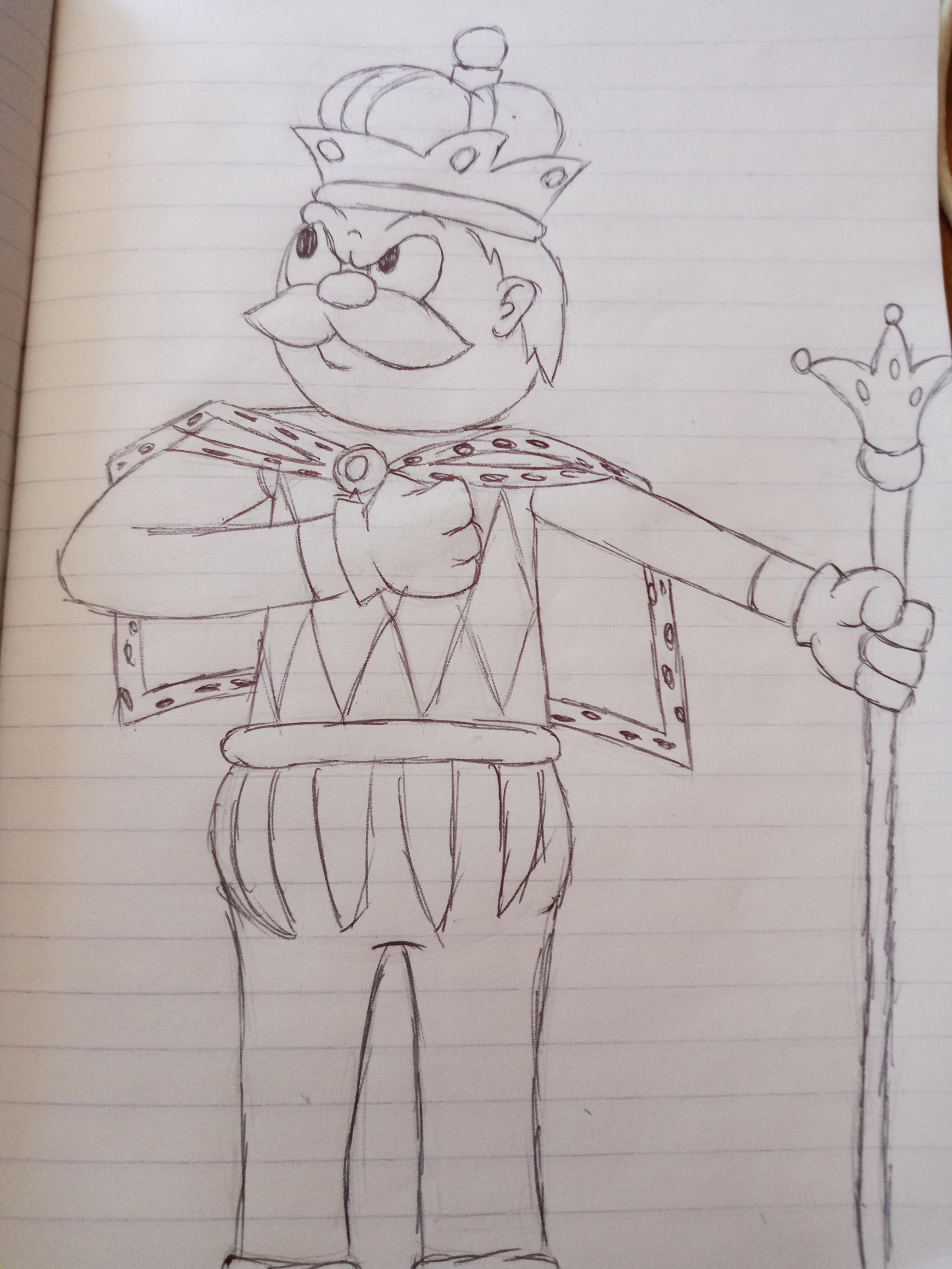 I made a drawing of king of games from the doc but a bit realistic rcuphead