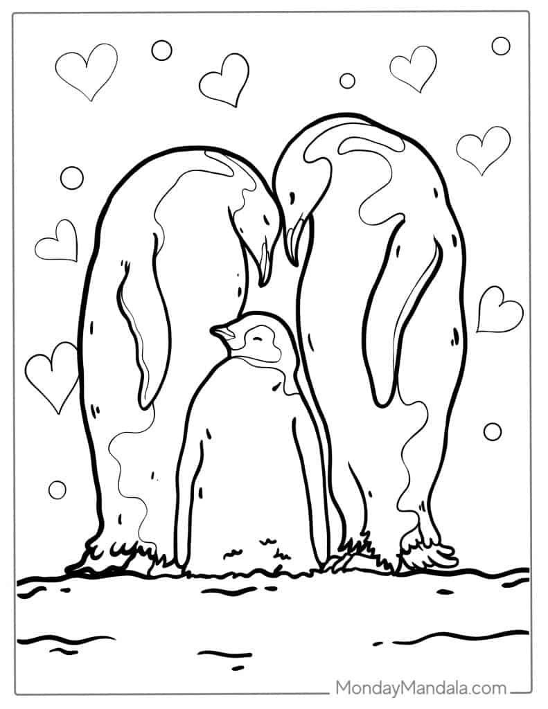 Penguin coloring pages free pdf printables