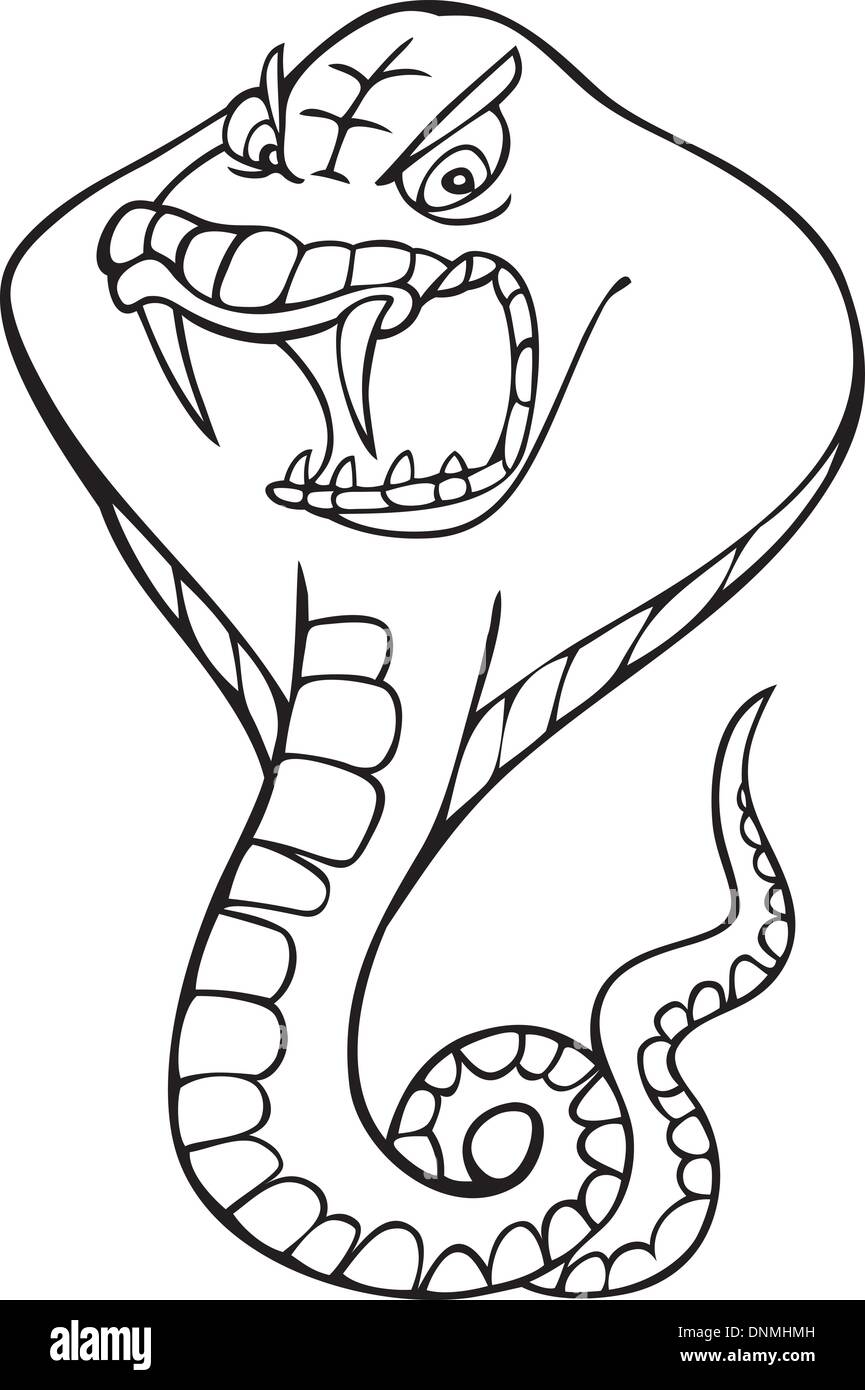 Illustration of cobra snake for coloring book stock vector image art