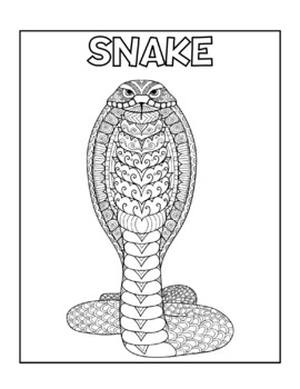 Snake zentangle coloring page fun drawing fun animal by teach with sheryfa