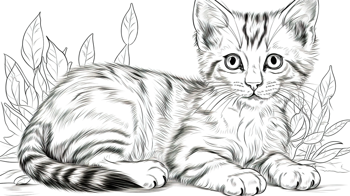 Tabby kitten coloring page background kitten coloring picture kitten cat background image and wallpaper for free download