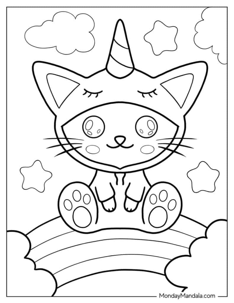 Kitten coloring pages free pdf printables