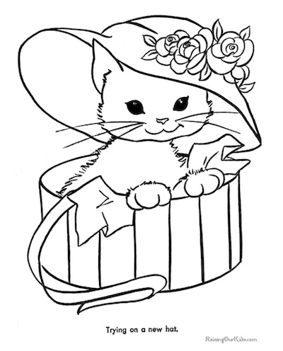 Free cat coloring pages for feline fans