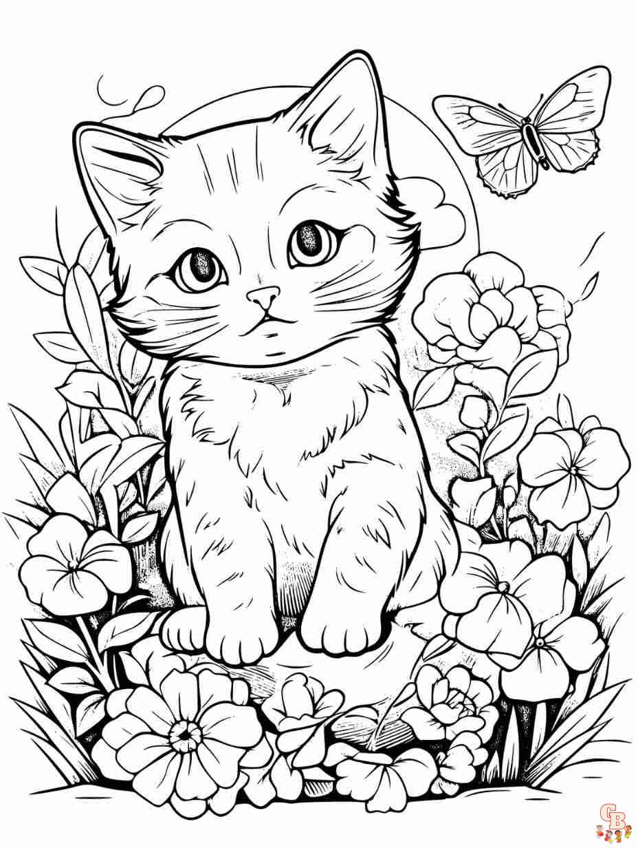 Explore the world of cats with free printable cat coloring pages