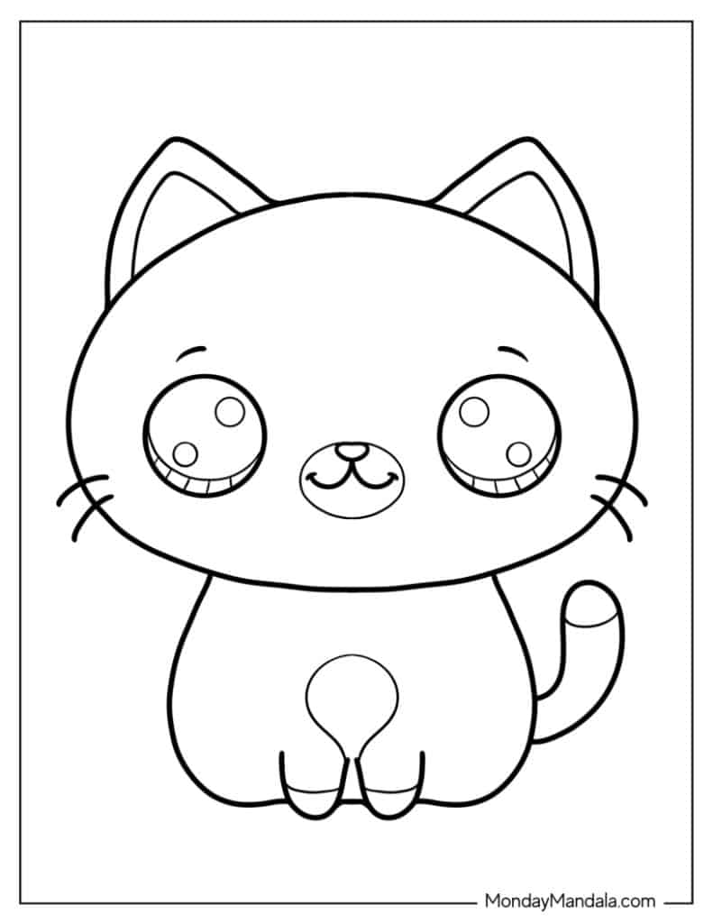 Kitten coloring pages free pdf printables