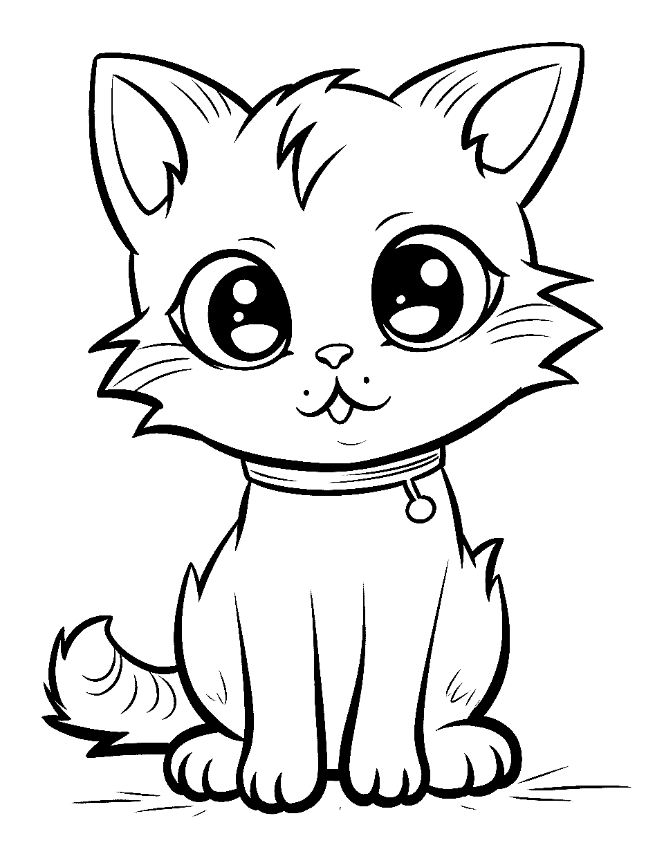 Kitten coloring pages free printable sheets