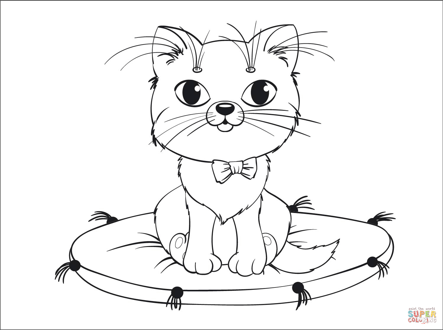 Kitten coloring page free printable coloring pages