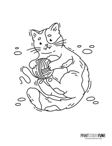 Paws play cat coloring pages craft fun more at