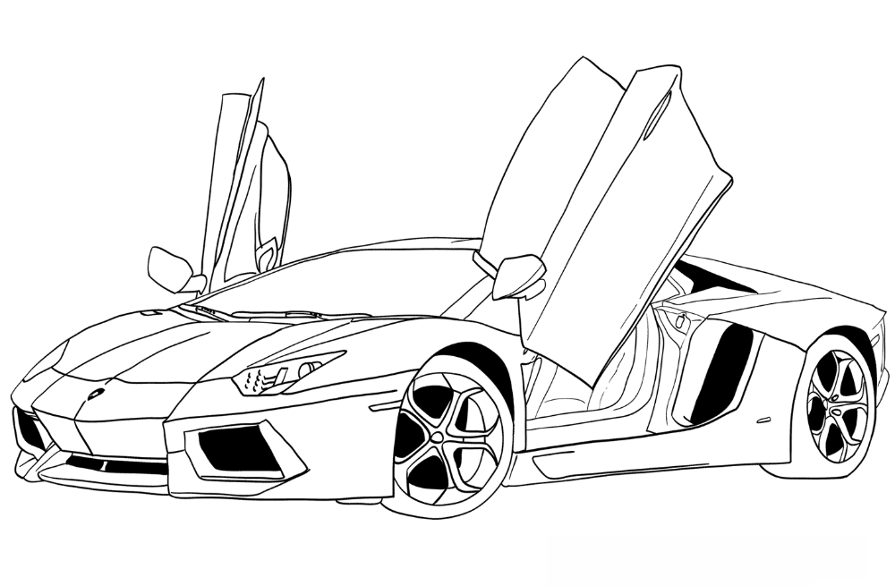 Lamborghini coloring pages for boys