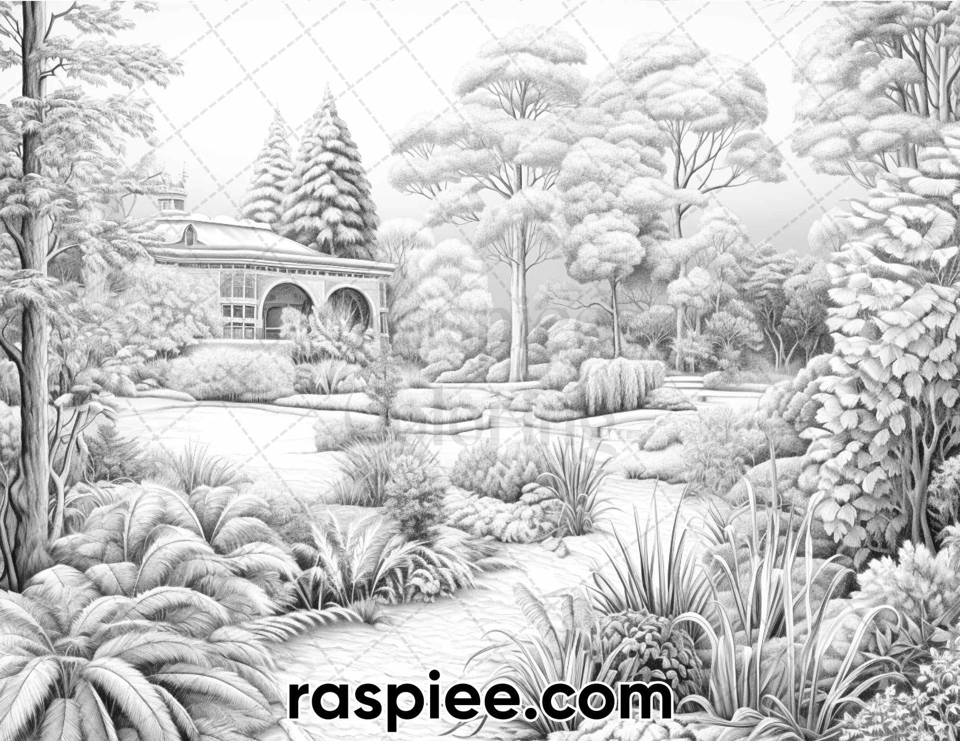 Enchanting winter landscapes grayscale coloring pages for adults i â coloring