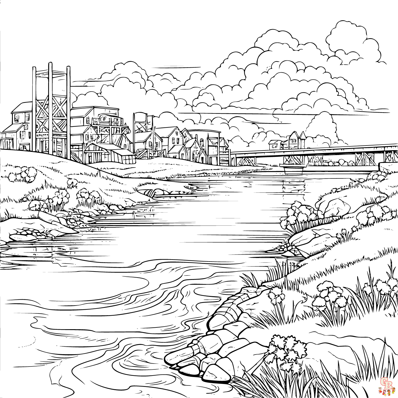 Printable river coloring pages free for kids and adults