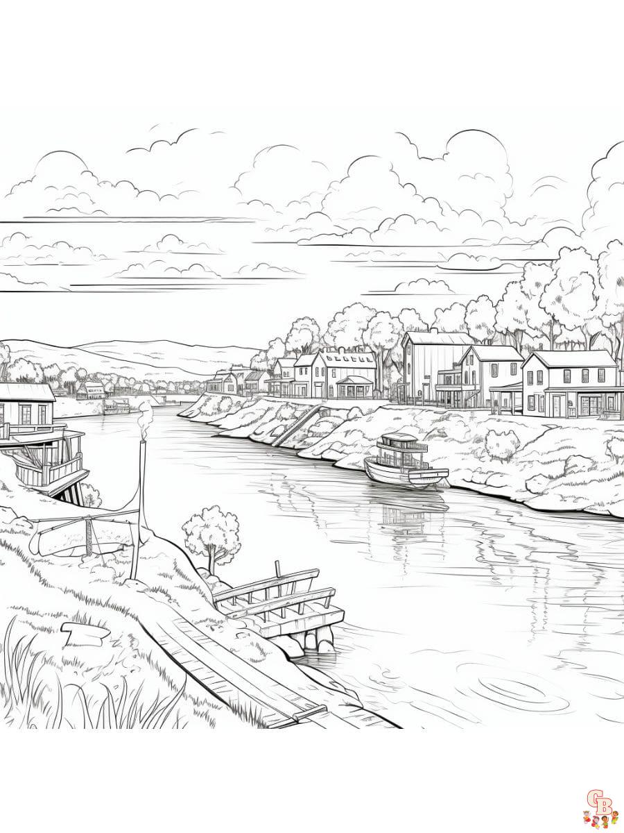 Printable river coloring pages free for kids and adults