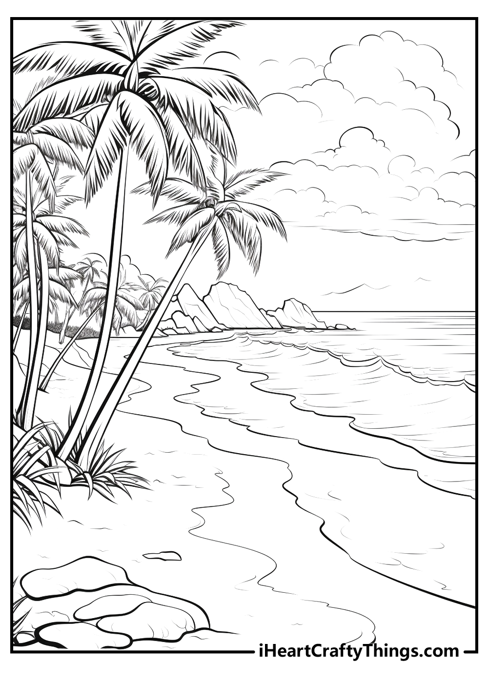 Beach coloring pages free printables