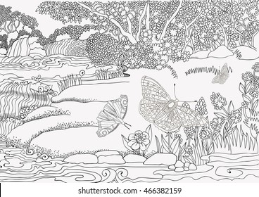 Waterfall coloring page images stock photos d objects vectors