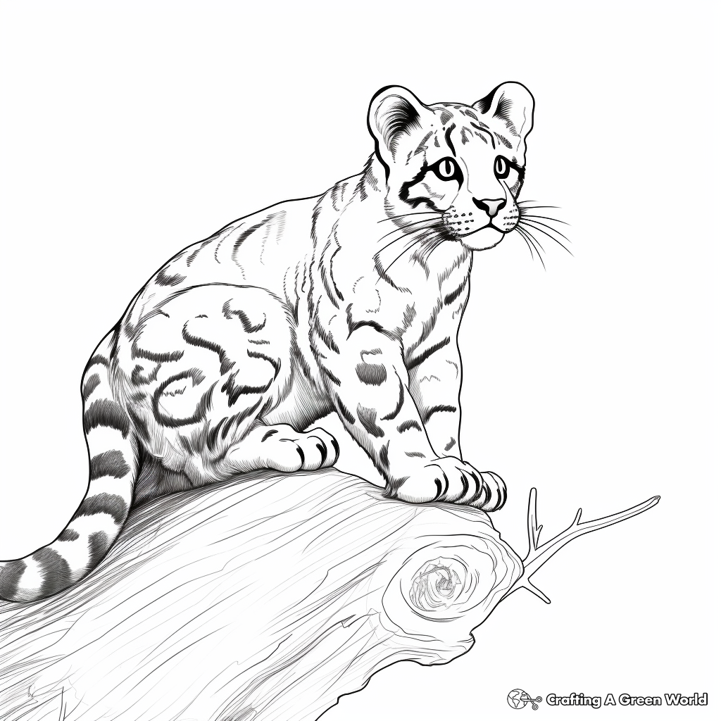 Clouded leopard coloring pages