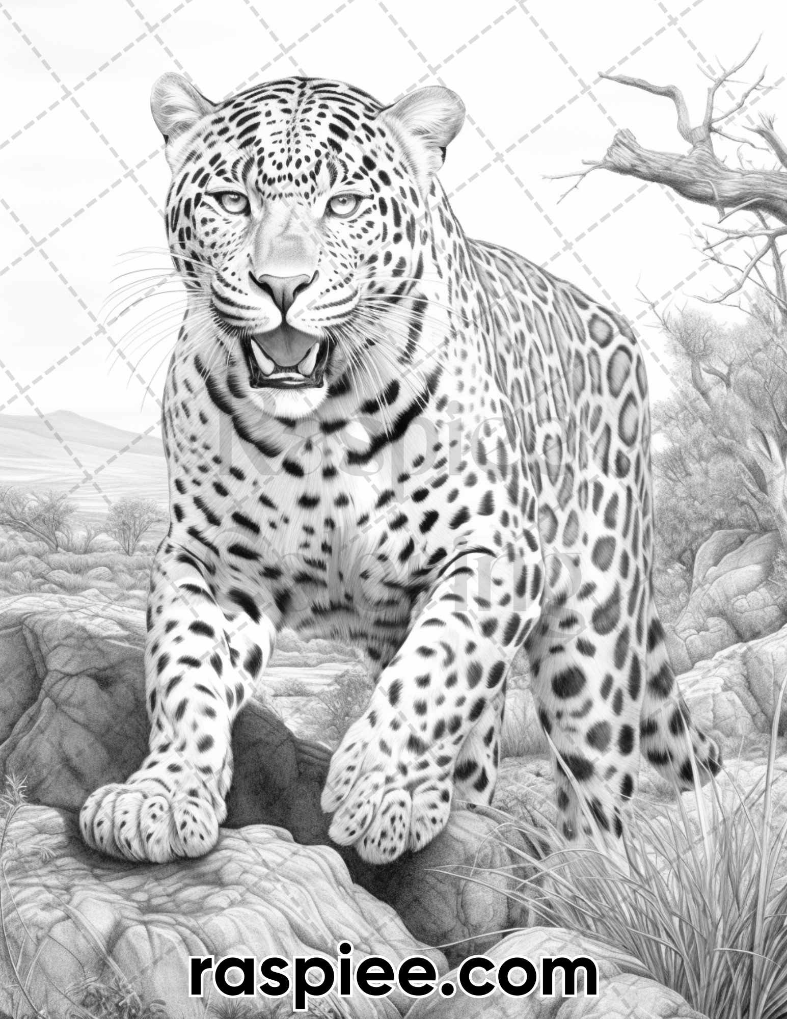 Wild animals grayscale coloring pages for adults printable pdf ins â coloring