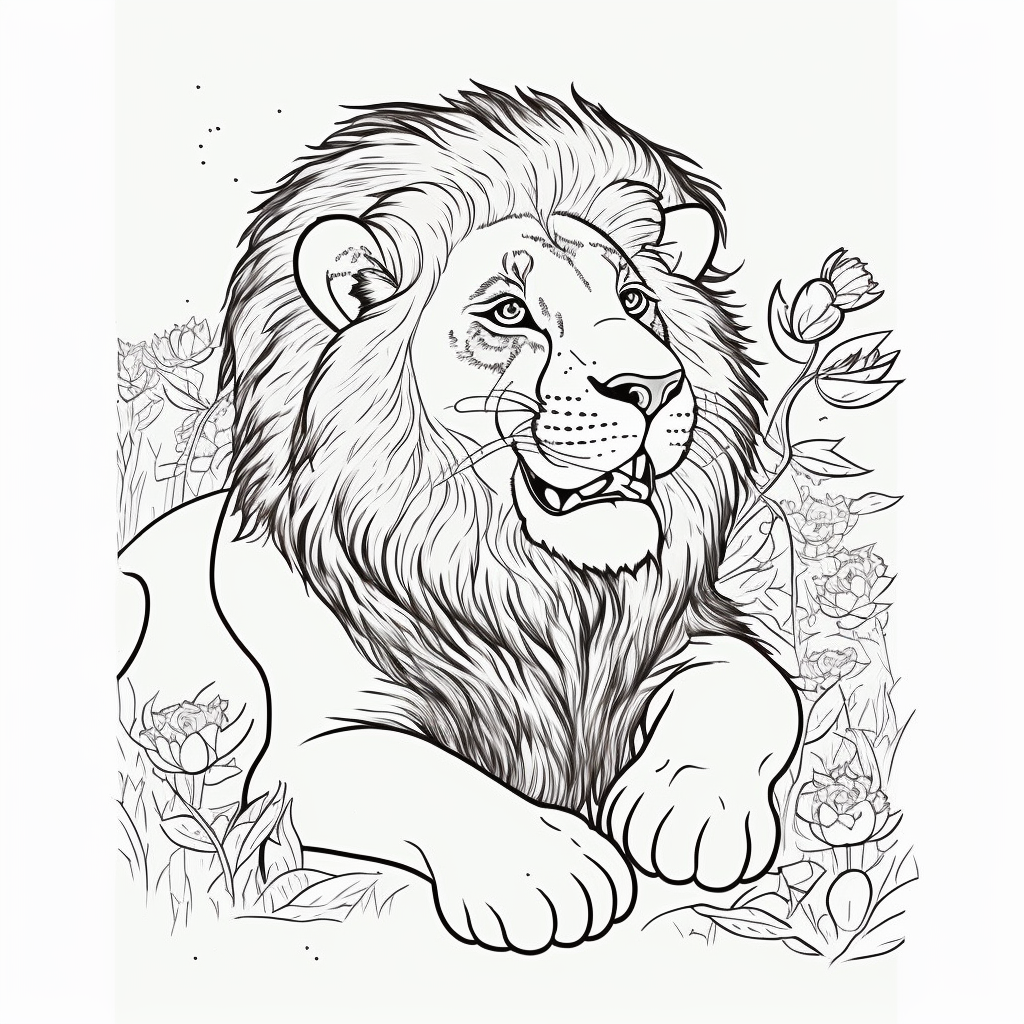 Realistic lion coloring page â lulu pages