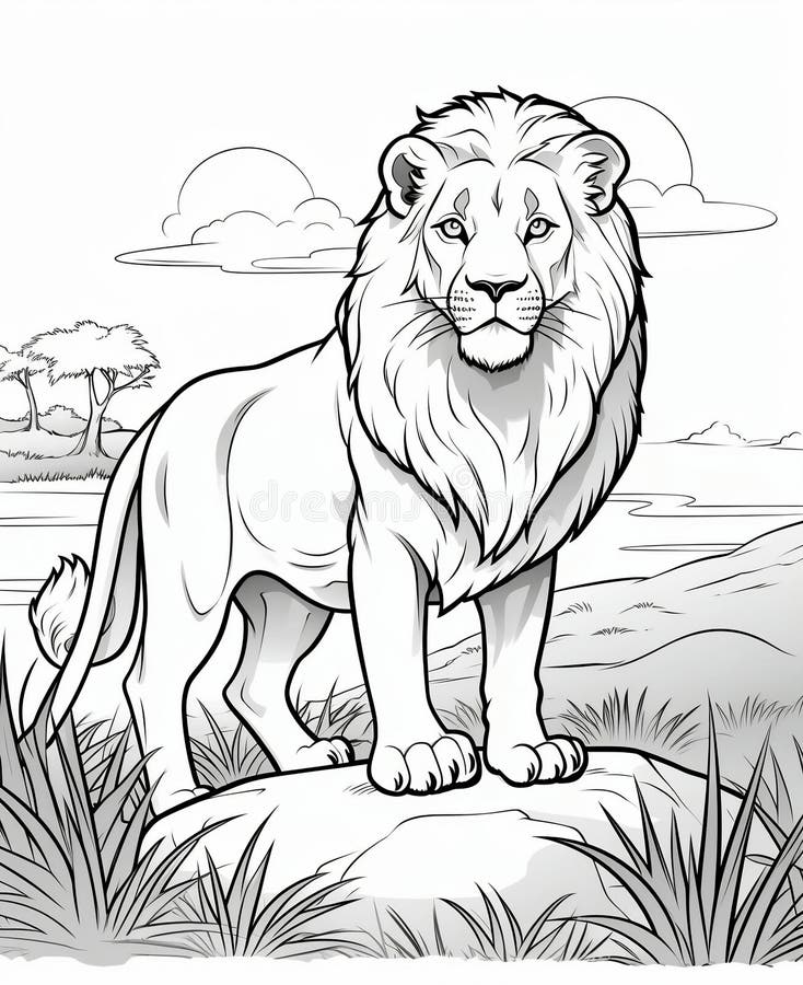 Lion coloring sheet stock illustrations â lion coloring sheet stock illustrations vectors clipart