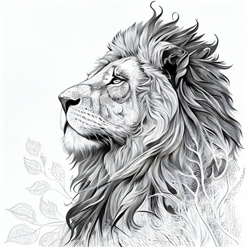 Lion coloring page for adults images â browse photos vectors and video