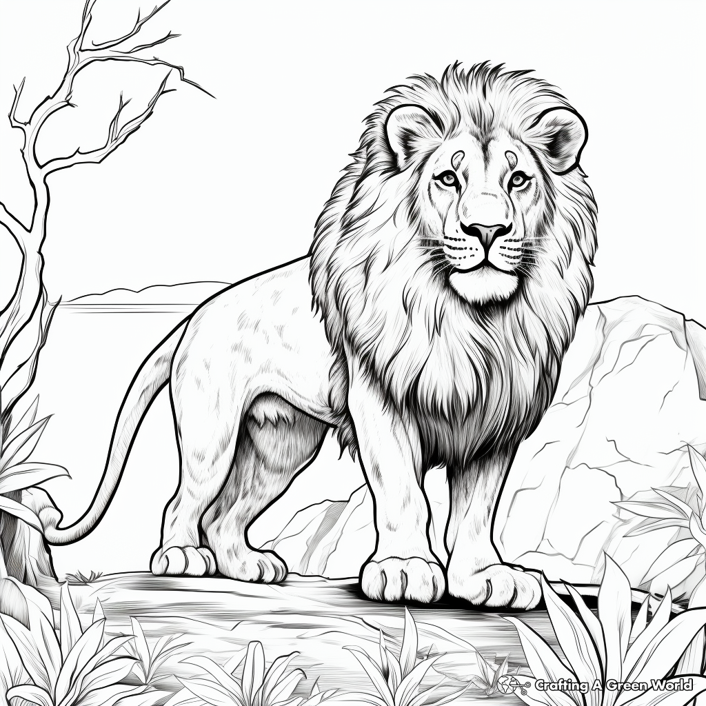 L is for lion coloring pages