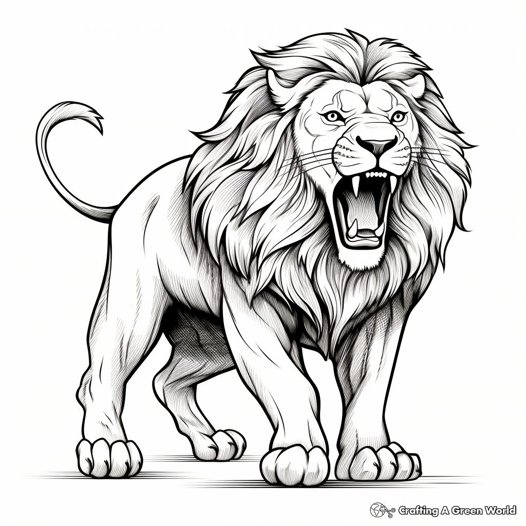 Roaring lion coloring pages