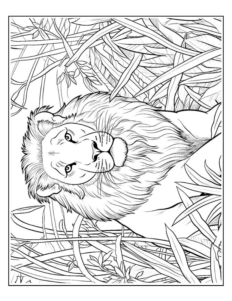 Free lion coloring pages for kids