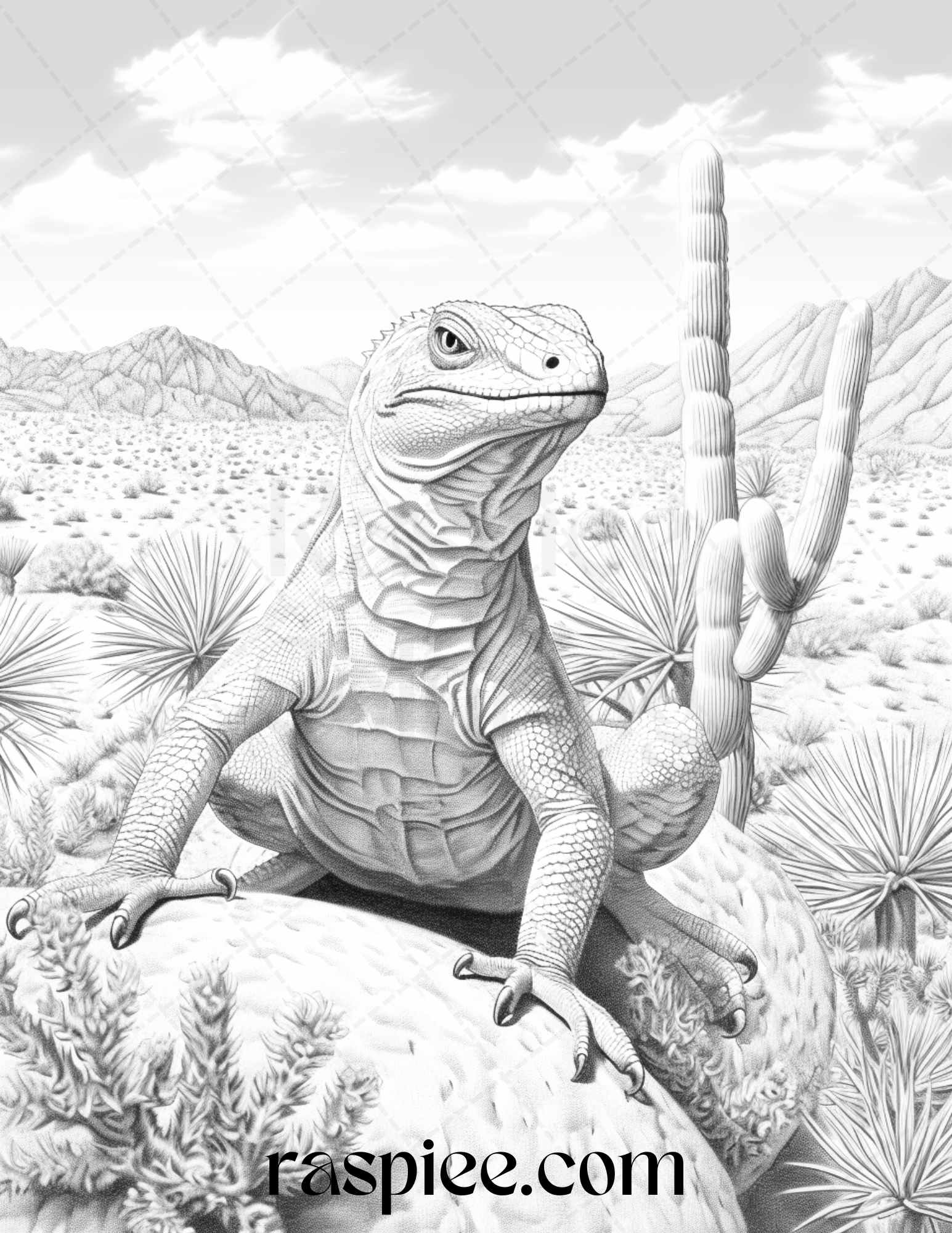 Desert animals grayscale coloring pages printable for adults pdf f â coloring