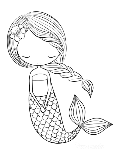 Free printable mermaid coloring pages