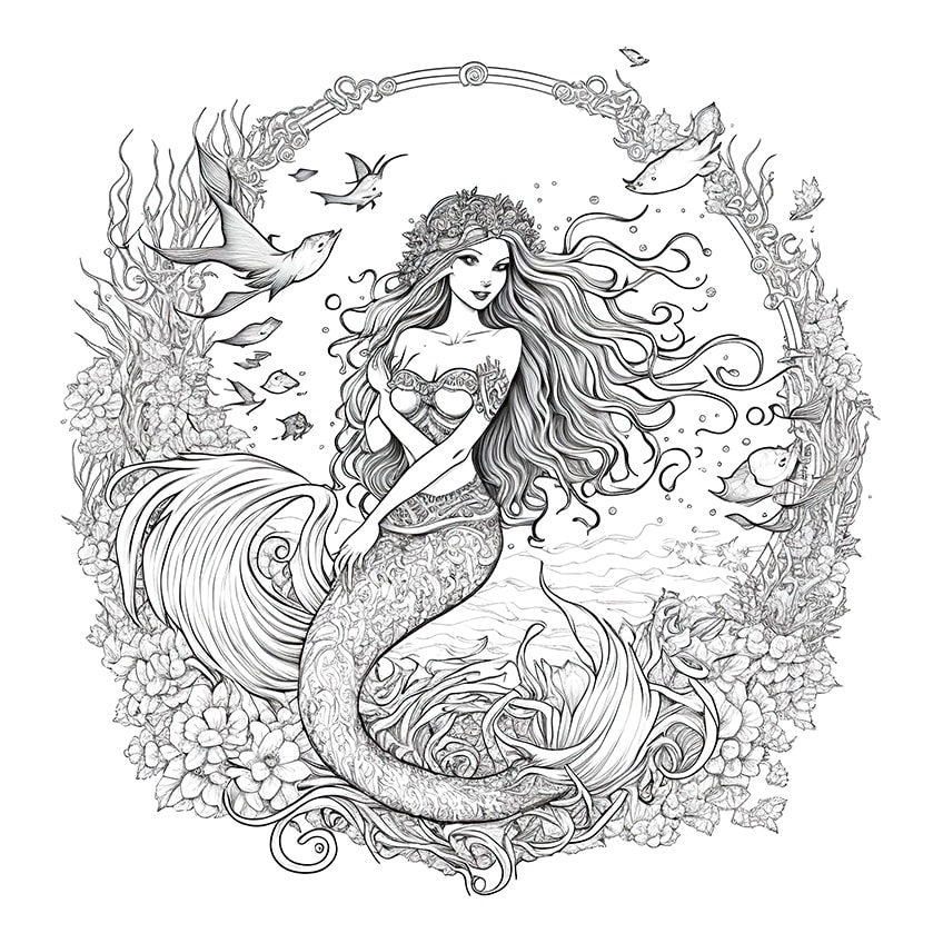 Mermaid coloring pages