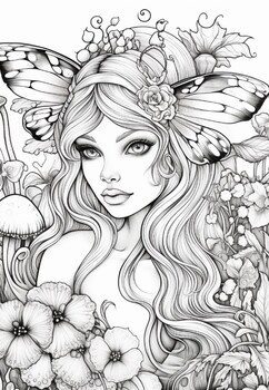 Fairy and mermaid coloring pages by art coloring book tpt
