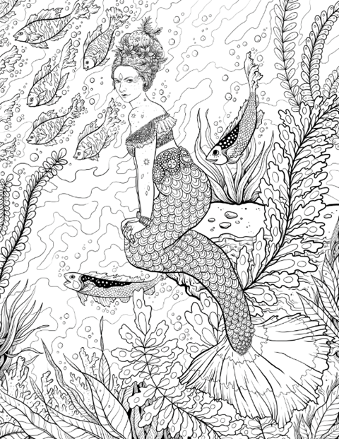 Mermaid coloring sheet