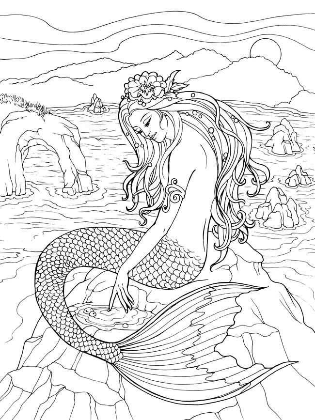 Cool mermaid coloring pages pdf to spend your free time at home