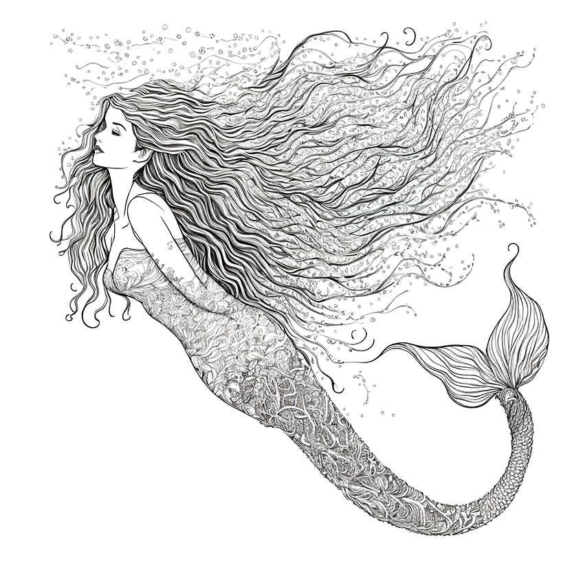 Mermaid coloring pages