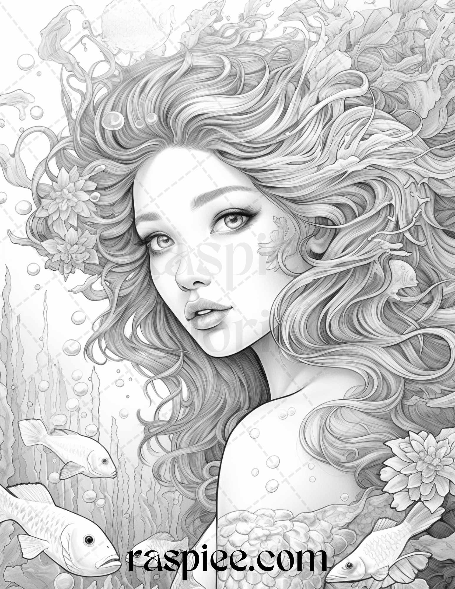 Mystical world grayscale coloring pages printable for adults enchanti â coloring