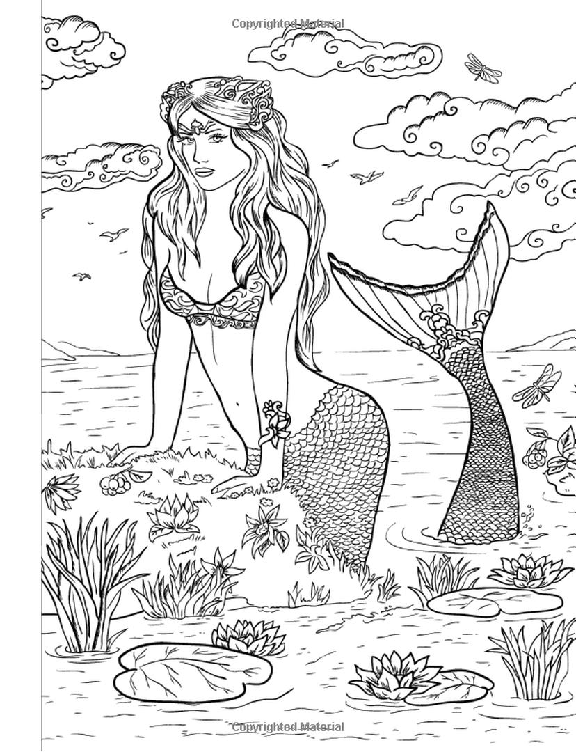 Get this realistic mermaid coloring pages for adult lnd