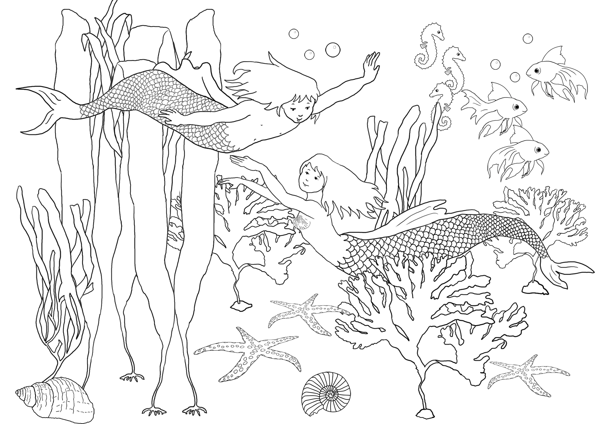 Mermaid coloring pages