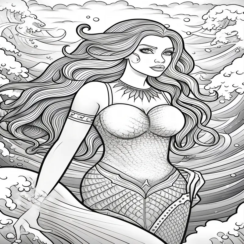 Mermaid theme coloring book adult depression coloring