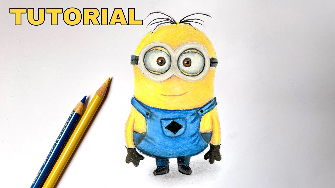 How to draw a minion color pencil tutorial