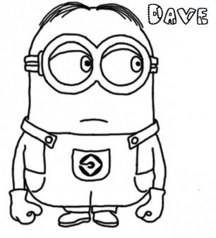 Print out dave the minion despicable me coloring pages