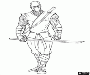 Realistic ninja coloring pages