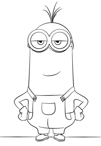 Minion kevin coloring page free printable coloring pages