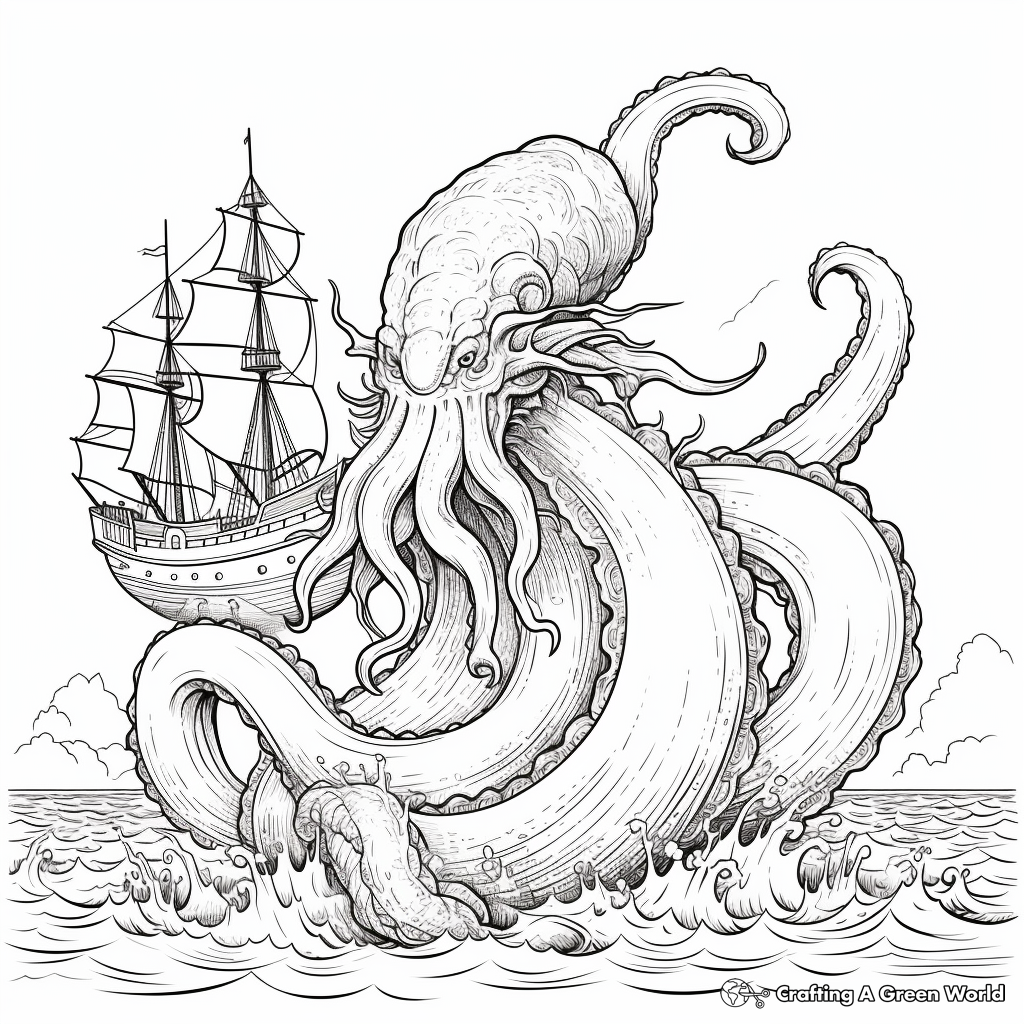 Sea monster coloring pages