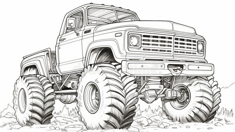 Chevy monster truck coloring pages hyper