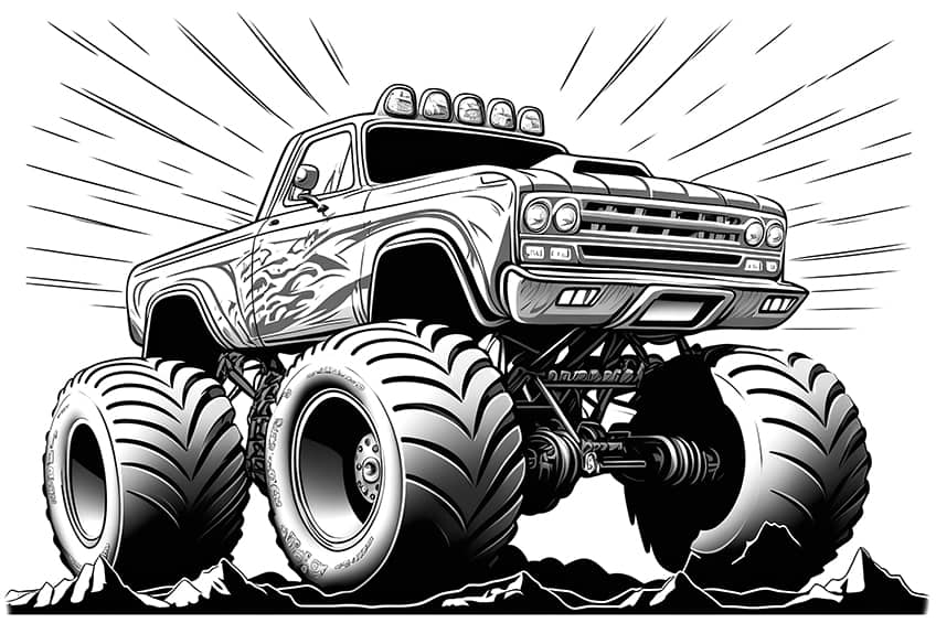 Monster truck coloring pages