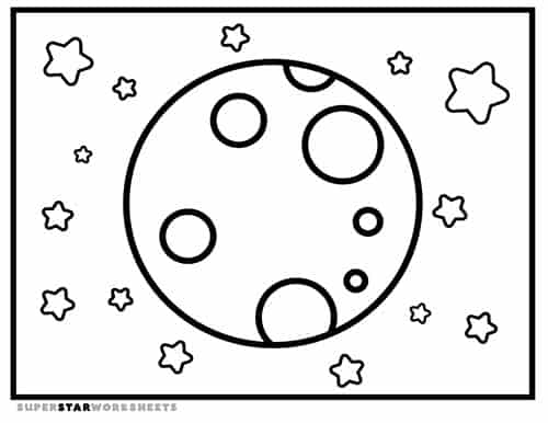 Moon coloring pages