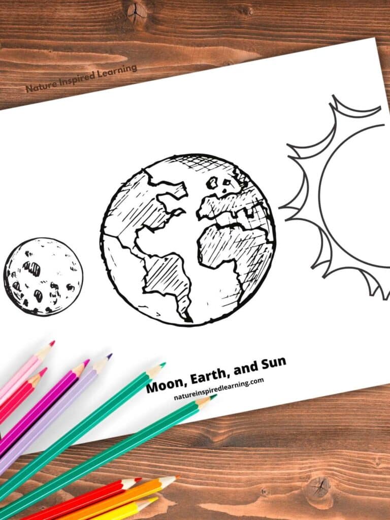 Realistic moon coloring pages