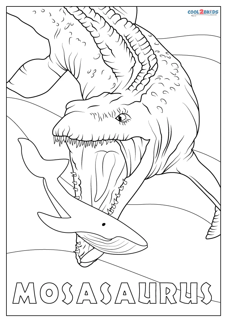 Free printable mosasaurus coloring pages for kids