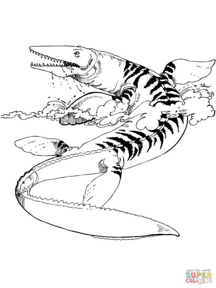 Mosasaurus dinosaur coloring pages