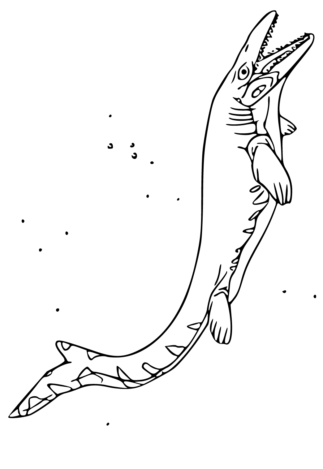 Free printable mosasaurus depth coloring page for adults and kids